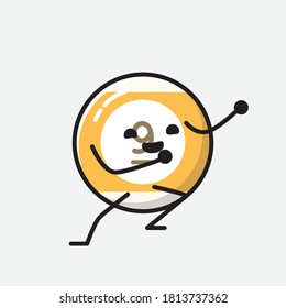 An illustration of Cute Billiard Ball Vector Character