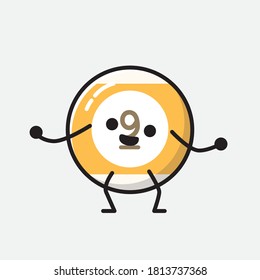 An illustration of Cute Billiard Ball Vector Character