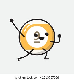 An illustration of Cute Billiard Ball Vector Character