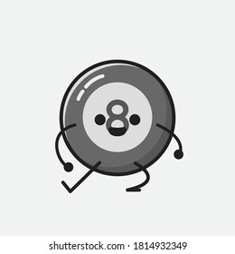 An illustration of Cute Billiard Ball Vector Character 