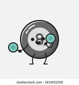 An illustration of Cute Billiard Ball Vector Character 