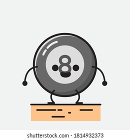 An illustration of Cute Billiard Ball Vector Character 