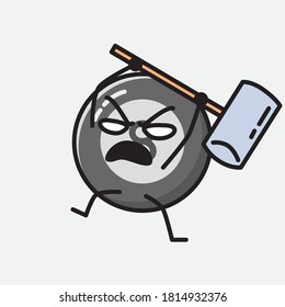 An illustration of Cute Billiard Ball Vector Character 