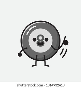 An illustration of Cute Billiard Ball Vector Character 