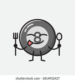 An illustration of Cute Billiard Ball Vector Character 