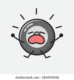 An illustration of Cute Billiard Ball Vector Character 