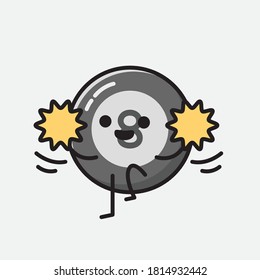An illustration of Cute Billiard Ball Vector Character 