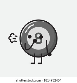 An illustration of Cute Billiard Ball Vector Character 