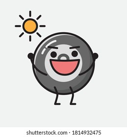 An illustration of Cute Billiard Ball Vector Character 