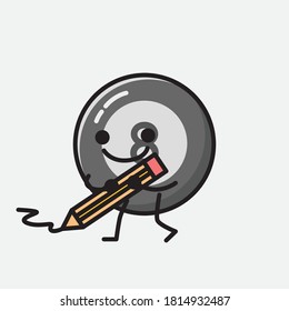 An illustration of Cute Billiard Ball Vector Character 