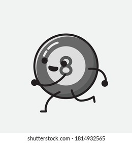 An illustration of Cute Billiard Ball Vector Character 