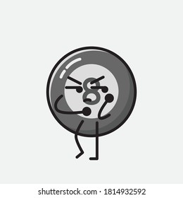 An illustration of Cute Billiard Ball Vector Character 