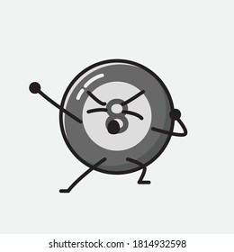 An illustration of Cute Billiard Ball Vector Character 