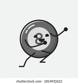 An illustration of Cute Billiard Ball Vector Character 