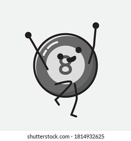 An illustration of Cute Billiard Ball Vector Character 