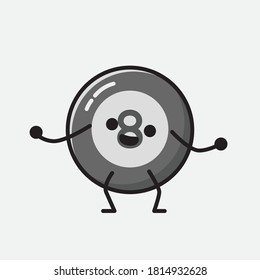 An illustration of Cute Billiard Ball Vector Character 