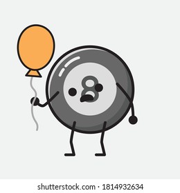 An illustration of Cute Billiard Ball Vector Character 