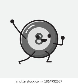 An illustration of Cute Billiard Ball Vector Character 