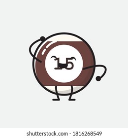 An illustration of Cute Billiard Ball  Vector Character