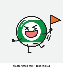 An illustration of Cute Billiard Ball  Vector Character