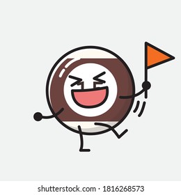 An illustration of Cute Billiard Ball  Vector Character