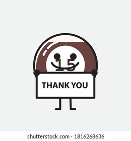 An illustration of Cute Billiard Ball  Vector Character