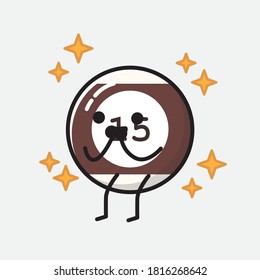 An illustration of Cute Billiard Ball  Vector Character
