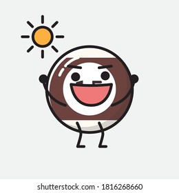 An illustration of Cute Billiard Ball  Vector Character