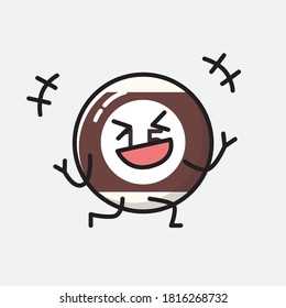 An illustration of Cute Billiard Ball  Vector Character