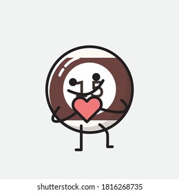 An illustration of Cute Billiard Ball  Vector Character