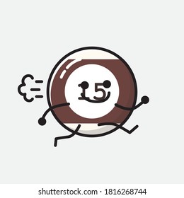 An illustration of Cute Billiard Ball  Vector Character