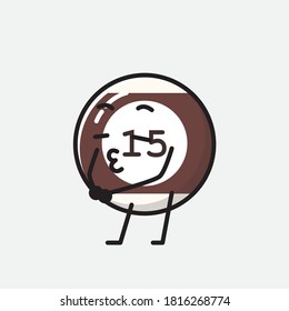 An illustration of Cute Billiard Ball  Vector Character