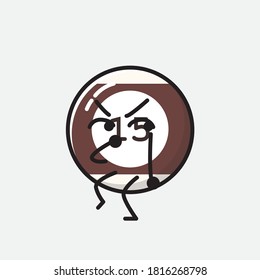 An illustration of Cute Billiard Ball  Vector Character