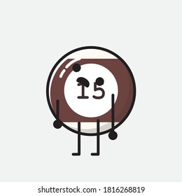 An illustration of Cute Billiard Ball  Vector Character