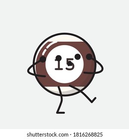 An illustration of Cute Billiard Ball  Vector Character