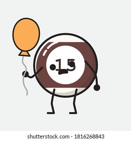 An illustration of Cute Billiard Ball  Vector Character