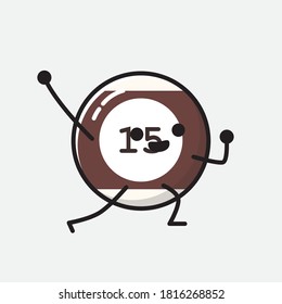 An illustration of Cute Billiard Ball  Vector Character