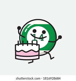 An illustration of Cute Billiard Ball Vector Character
