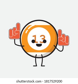 An illustration of Cute Billiard Ball Vector Character