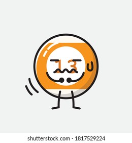 An illustration of Cute Billiard Ball Vector Character