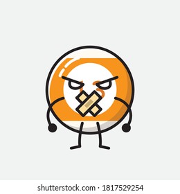 An illustration of Cute Billiard Ball Vector Character