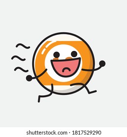 An illustration of Cute Billiard Ball Vector Character