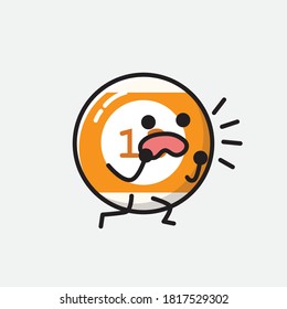 An illustration of Cute Billiard Ball Vector Character