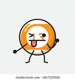 An illustration of Cute Billiard Ball Vector Character