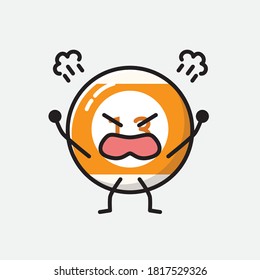 An illustration of Cute Billiard Ball Vector Character