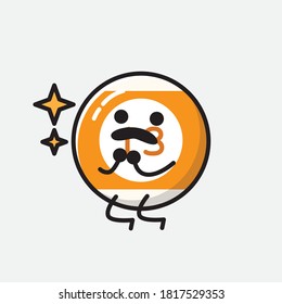 An illustration of Cute Billiard Ball Vector Character