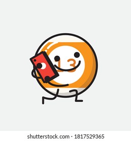 An illustration of Cute Billiard Ball Vector Character