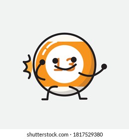 An illustration of Cute Billiard Ball Vector Character