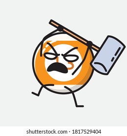 An illustration of Cute Billiard Ball Vector Character