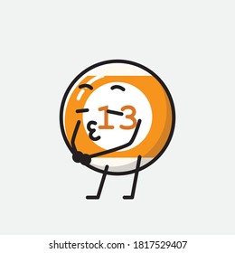 Eine Illustration von Cute Billiard Ball Vector Character